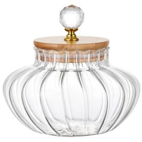 1 PCS High Borosilicate Stripe Sealed Jar, Kitchen Storage Jar, Coffee Can, Coffee Storage Container