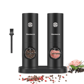 Electric salt and pepper grinder set, adjustable thickness, battery powered, kitchen seasoning tool, suitable for kitchen, gift giving