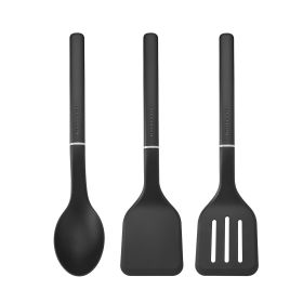 3-Piece Cooking Utensils Set with Ergonomic Handles, Black